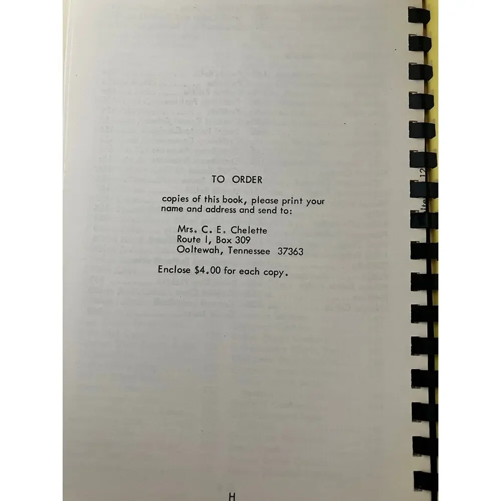 1969 Savannah United Methodist Church Cookbook Vintage Tennessee Recipes